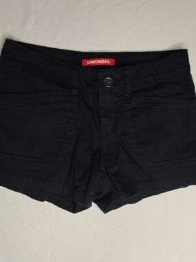 Unionbay Women's Black Cotton Blend Shorts